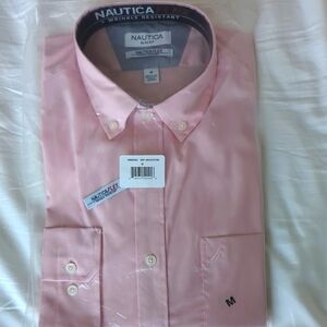 Nautica Pink Casual Button Down Shirt